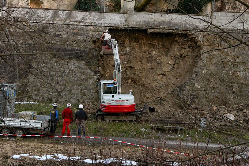 Teile der Braunauer Stadtmauer stürzten ein