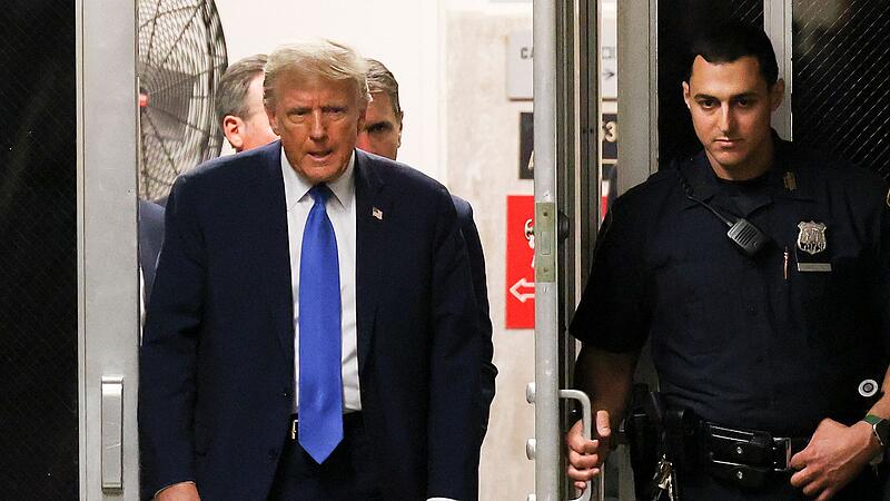 Donald Trump am Montag beim Eintreffen im Manhattan Criminal Court